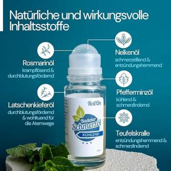 Preview: BADENER SCHMERZÖL KÜHLEND ROLL ON 50ML